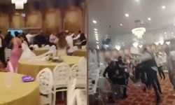 Düğünde uçan tekmeli kavga kamerada