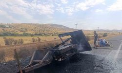 Gercüş’te çekme karavan alev aldı