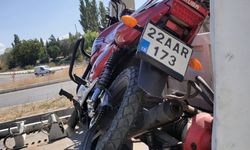 Keşan’da devrilen motosikletin sürücüsü yaralandı