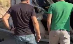 Kontrolden çıkan kamyon şarampole devrildi: 1 yaralı