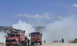Kuşadası’nda hafriyat ve moloz döküm alanında çıkan yangın kontrol altında alındı