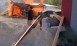 Malatya’da kereste deposunda korkutan yangın