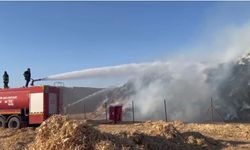 Mardin’de mısır balyalarının bulunduğu tarlada çıkan yangın söndürüldü