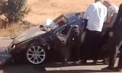 Merzifon’da otomobil takla attı: 1 yaralı