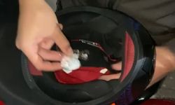 Motosiklet kaskına gizlenmiş uyuşturucu ele geçirildi