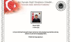 MSB’den şehit Uzman Çavuş Yücel Yeşil için başsağlığı mesajı