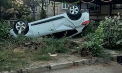 Otomobil takla atı, sürücü kazayı yara almadan atlattı
