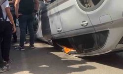 Otomobil takla attı ehliyetsiz sürücü olay yerinden kaçtı