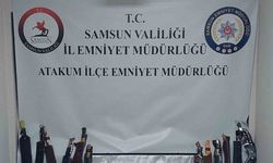 Samsun’da polis ruhsatsız silah ve çok sayıda bıçak ele geçirdi