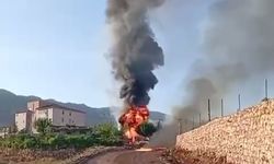 Şırnak’ta yol çalışmasında hasar gören petrol borusu alev aldı