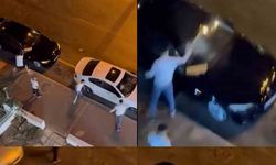 Araçlara saldırıp zarar verdiler: O anları vatandaşlar kaydetti
