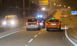 Arnavutköy’de trafikte tehlikeli anlar görüntülendi
