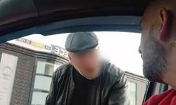 Başakşehir’de taksi sürücüsün yolcu kavgası kamerada