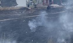 Çocukların yaktığı iddia edilen boş arsayı itfaiye söndürdü