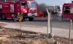 Diyarbakır’da seyir halindeki kamyon alev aldı