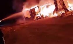 Erzurum’da şantiye alanında korkutan yangın