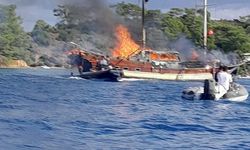 Göcek’te tekne yangını