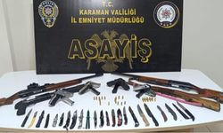 Karaman’da ruhsatsız 9 silah ele geçirildi