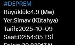 Kütahya’da 4.9 büyüklüğünde deprem