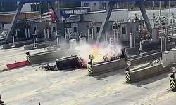 Kuzey Marmara Otoyol gişesinde feci kaza kamerada