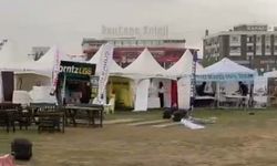 Malatya’da şiddetli fırtına çadırları uçurdu