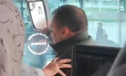 Otobüste yumruklu kavga kamerada
