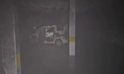 Otoparktaki araç alev aldı, bina tahliye edildi