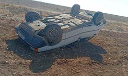 Şanlıurfa’da kontrolden çıkan otomobil şarampole uçtu