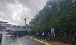 Sürücünün hakimiyetini kaybettiği tır kaldırıma çıktı