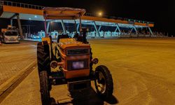 Bursa'da otoyolda traktörle seyir eden sürücüye ceza