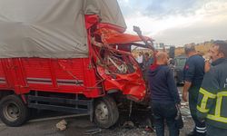 Kamyon ile kamyonetin çarpıştığı kazada 14 kişi yaralandı