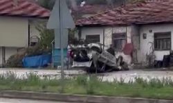 Amasya’da otomobilin takla attığı kaza kamerada