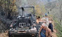 Artvin’de iş makinesi alev aldı