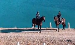 Atlı jandarma timleri Zernek Barajı’nda devriyede