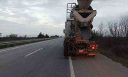 Babaeski’de beton mikseri ile otomobil çarpıştı: 1 yaralı