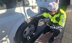 Bafra’da kış lastiği denetimi: 59 servis kontrol edildi