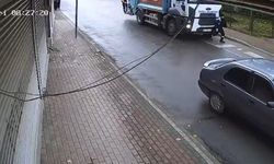Belediye işçisinin hayatını kaybettiği korkunç kaza kamerada