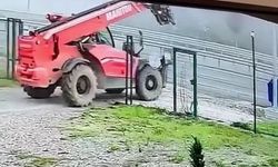 Değeri 5 milyonun üzerindeki iş makinesini saniyeler içinde çaldı