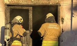 Düzce’de yangında dumandan etkilenen 5 kişi hastaneye kaldırıldı