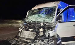 Edirne’de tıra çarpan panelvan hurdaya döndü