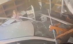 Fırına dalan otomobil ortalığı savaş alanına çevirdi... O anlar kamerada