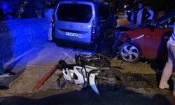 Kazada yaralanan motosikletlinin feryatları mahalleyi inletti