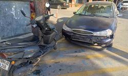 Otomobil ile motosiklet çarpıştı: 1 yaralı