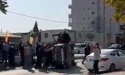 Otomobille çarpışan araç devrildi: 1 yaralı