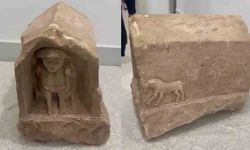 Roma dönemine ait, değeri 5 milyon lira: İnsan ve hayvan figürlü mezar steli ele geçirildi