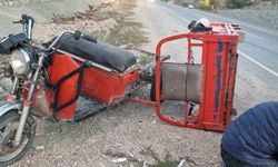 Sepetli motosiklet devrildi: 1 yaralı
