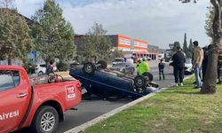 Takla atan araçtan burnu bile kanamadan çıktı