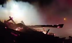 Van’da samanlık yangını