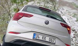Alaplı'da otomobil yoldan çıktı