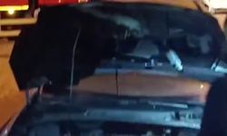 Konya’da park halindeki otomobilde yangın